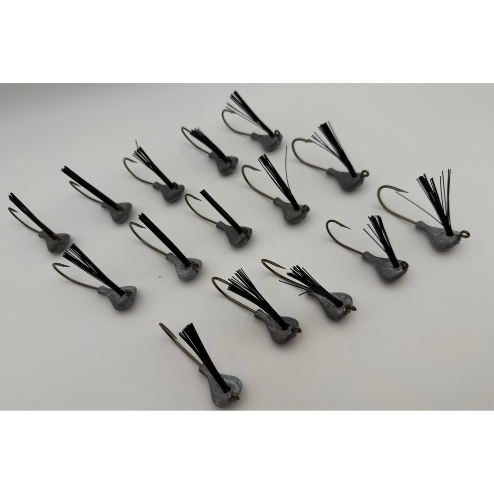 Handmade Weedless Football Jig Heads 3/4 oz Black Brush Guard Bulk 15pc‎ B120